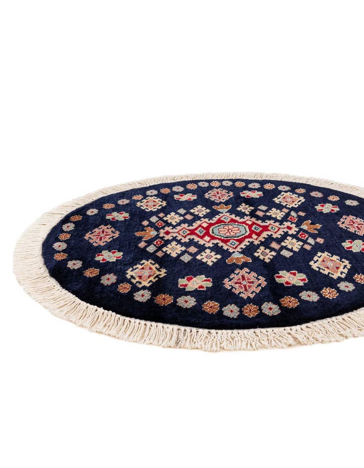 Detail image of  2' 2 x 2' 3  Hand Knotted Bokhara Oriental Round Rug