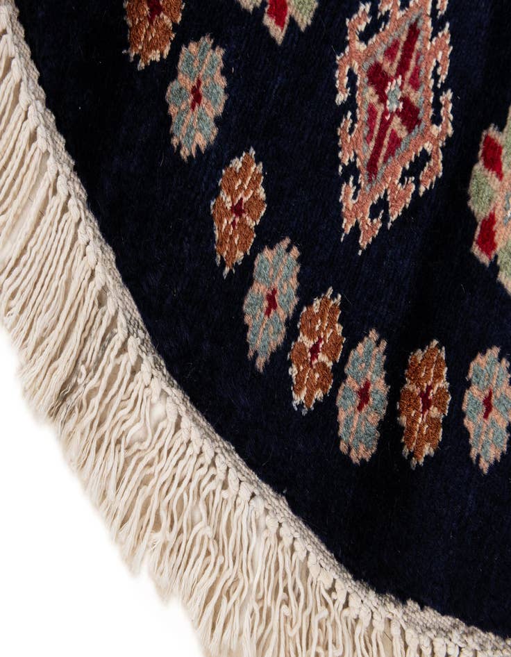 Detail image of  2' 2 x 2' 3  Hand Knotted Bokhara Oriental Round Rug