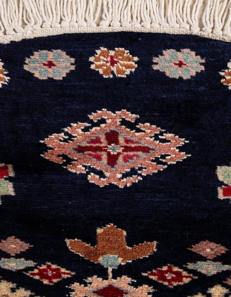 Detail image of  2' 2 x 2' 3  Hand Knotted Bokhara Oriental Round Rug