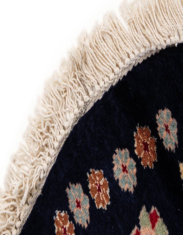Detail image of  2' 2 x 2' 3  Hand Knotted Bokhara Oriental Round Rug