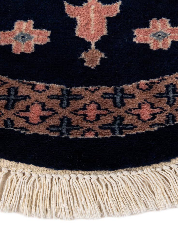 Detail image of  2' x 2'  Hand Knotted Bokhara Oriental Wool Round Rug