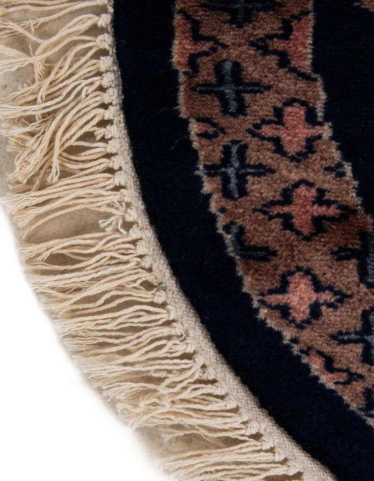 Detail image of  2' x 2'  Hand Knotted Bokhara Oriental Wool Round Rug