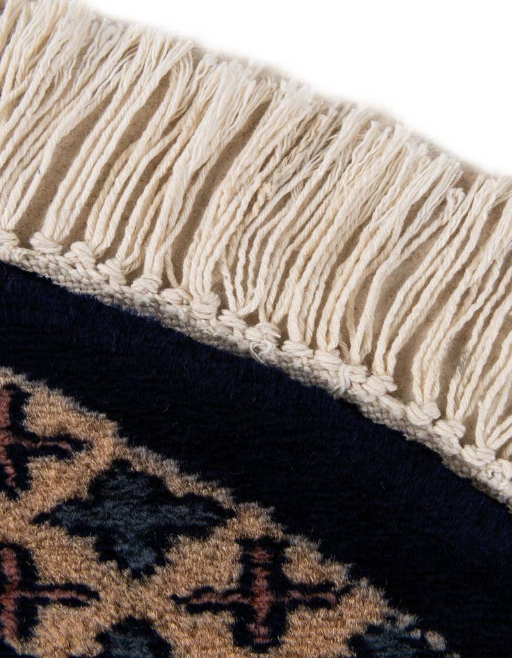 Detail image of  2' 1 x 2' 1  Hand Knotted Bokhara Oriental Wool Round Rug