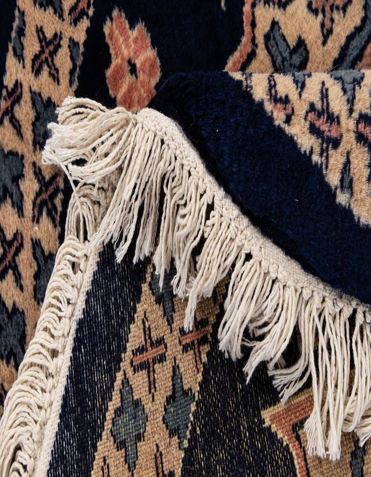 Detail image of  2' 1 x 2' 1  Hand Knotted Bokhara Oriental Wool Round Rug