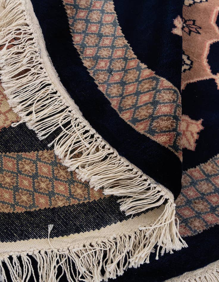 Detail image of  3' 1 x 3' 2  Hand Knotted Bokhara Oriental Wool Round Rug