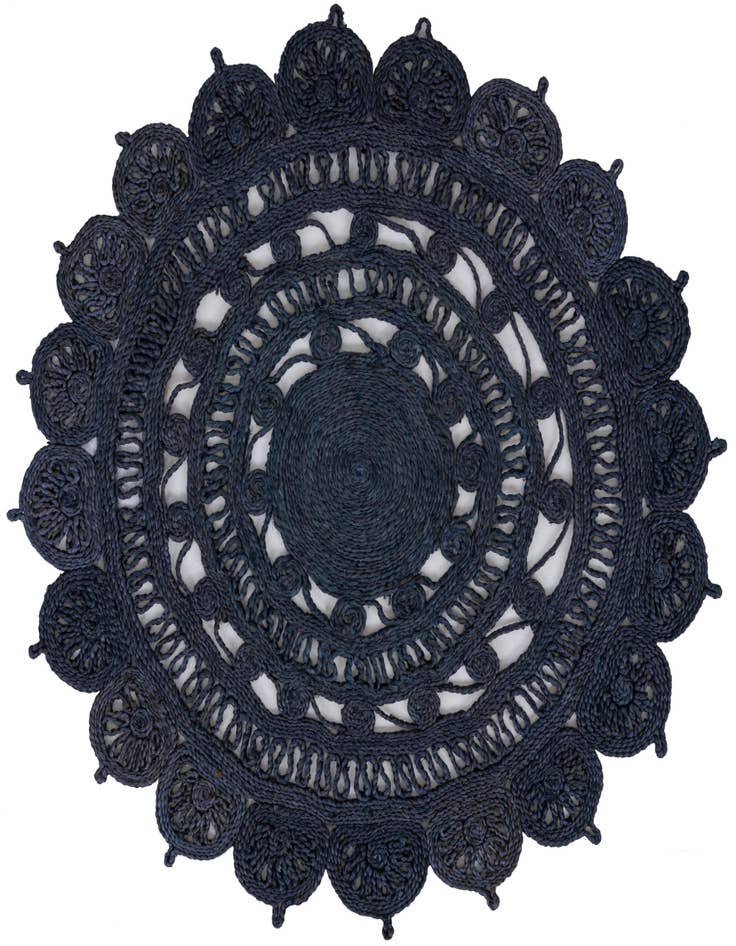 Detail image of  4' 1 x 4' 1  Hand Braided Jute Round Rug