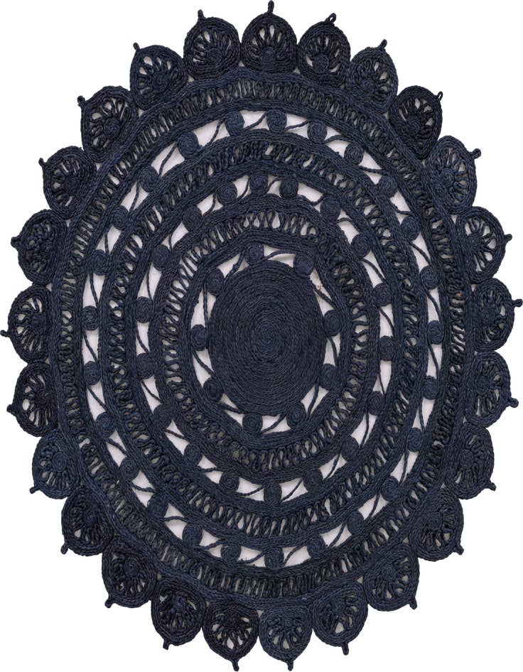 Detail image of  5' 1 x 5' 1  Hand Braided Jute Round Rug