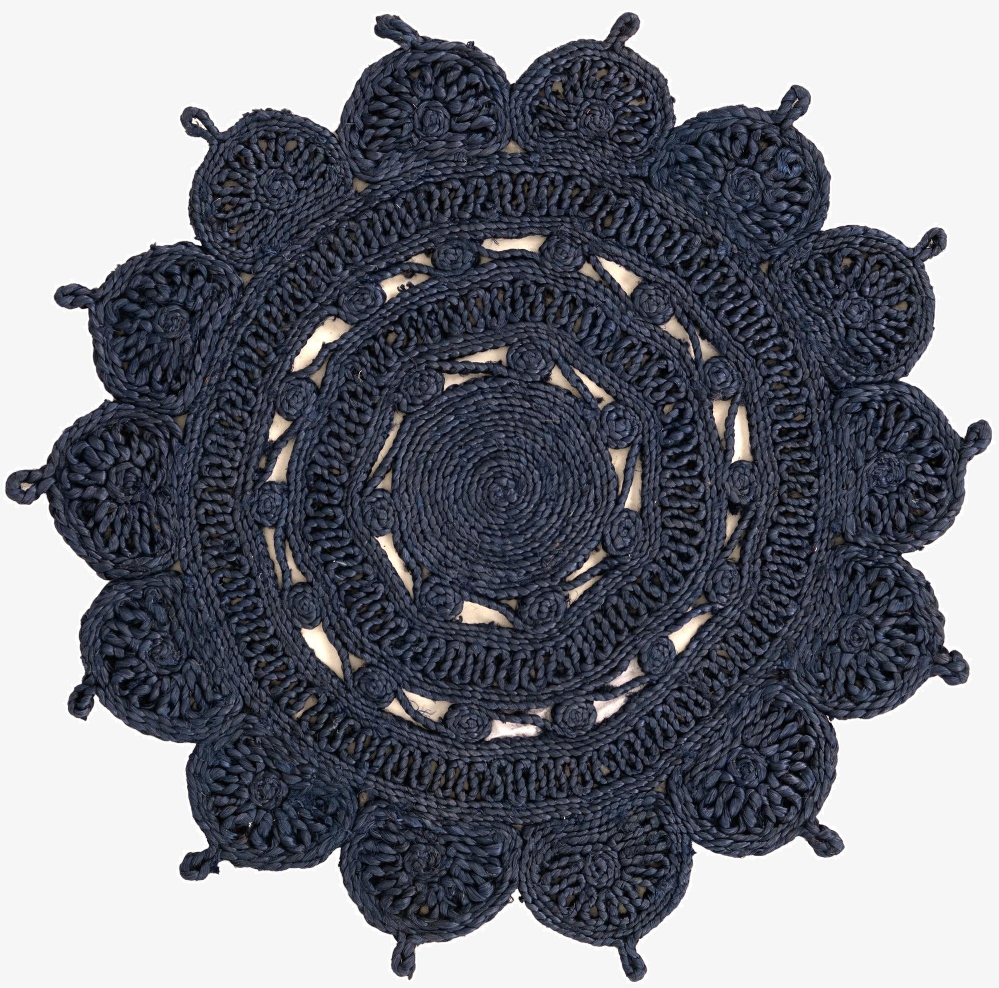  3' 1 x 3' 1  Hand Braided Jute Round Rug