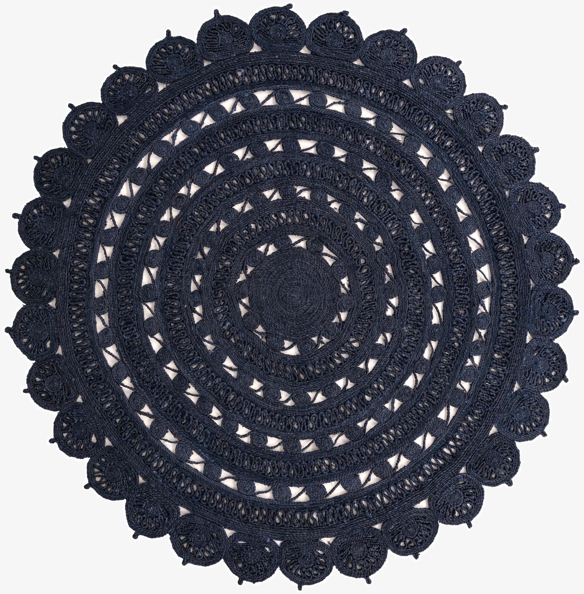  7' 10 x 7' 10  Hand Braided Jute Round Rug
