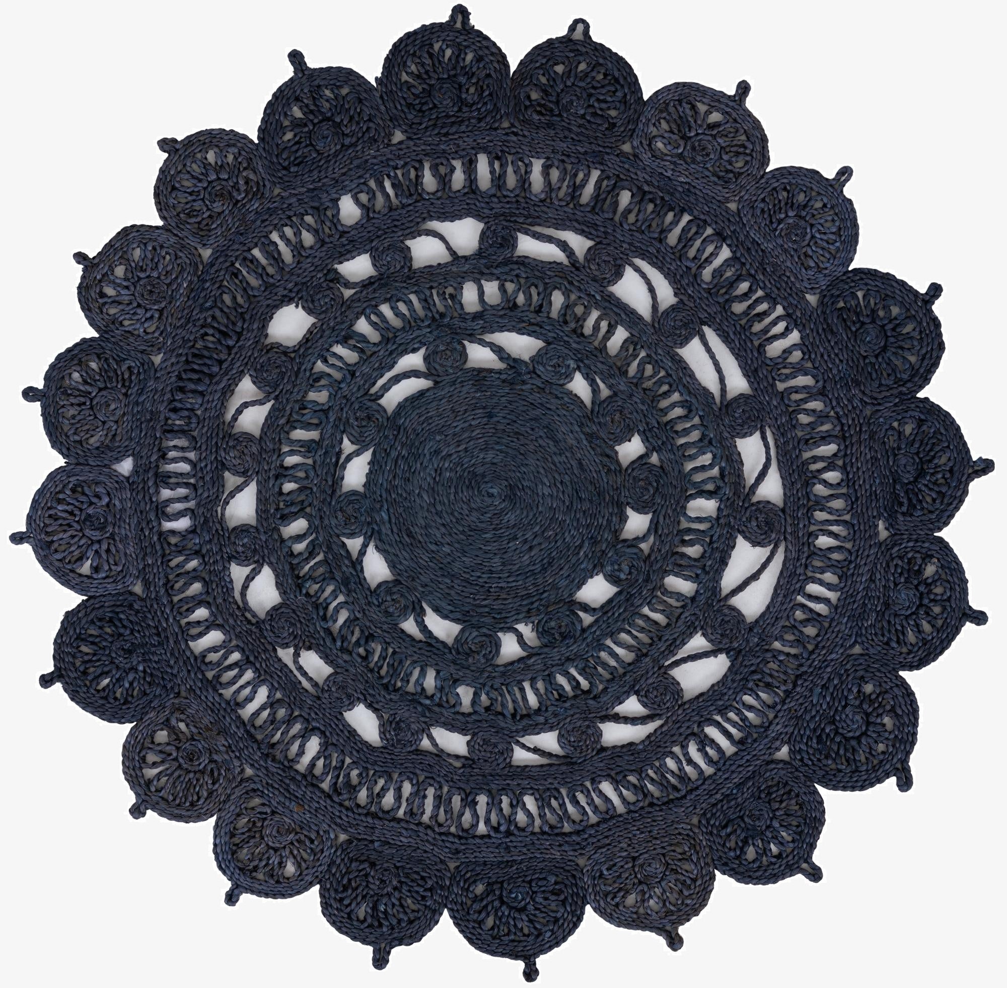  4' 1 x 4' 1  Hand Braided Jute Round Rug