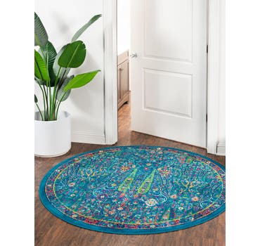 Navy Blue 10' x 10' Calypso Round Rug | Rugs.com