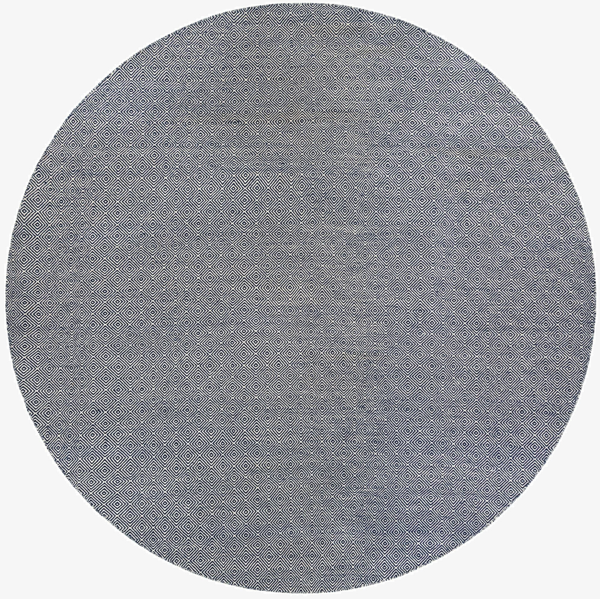  12' x 12'  Hand Woven Geo Trellis Flatweave Round Rug