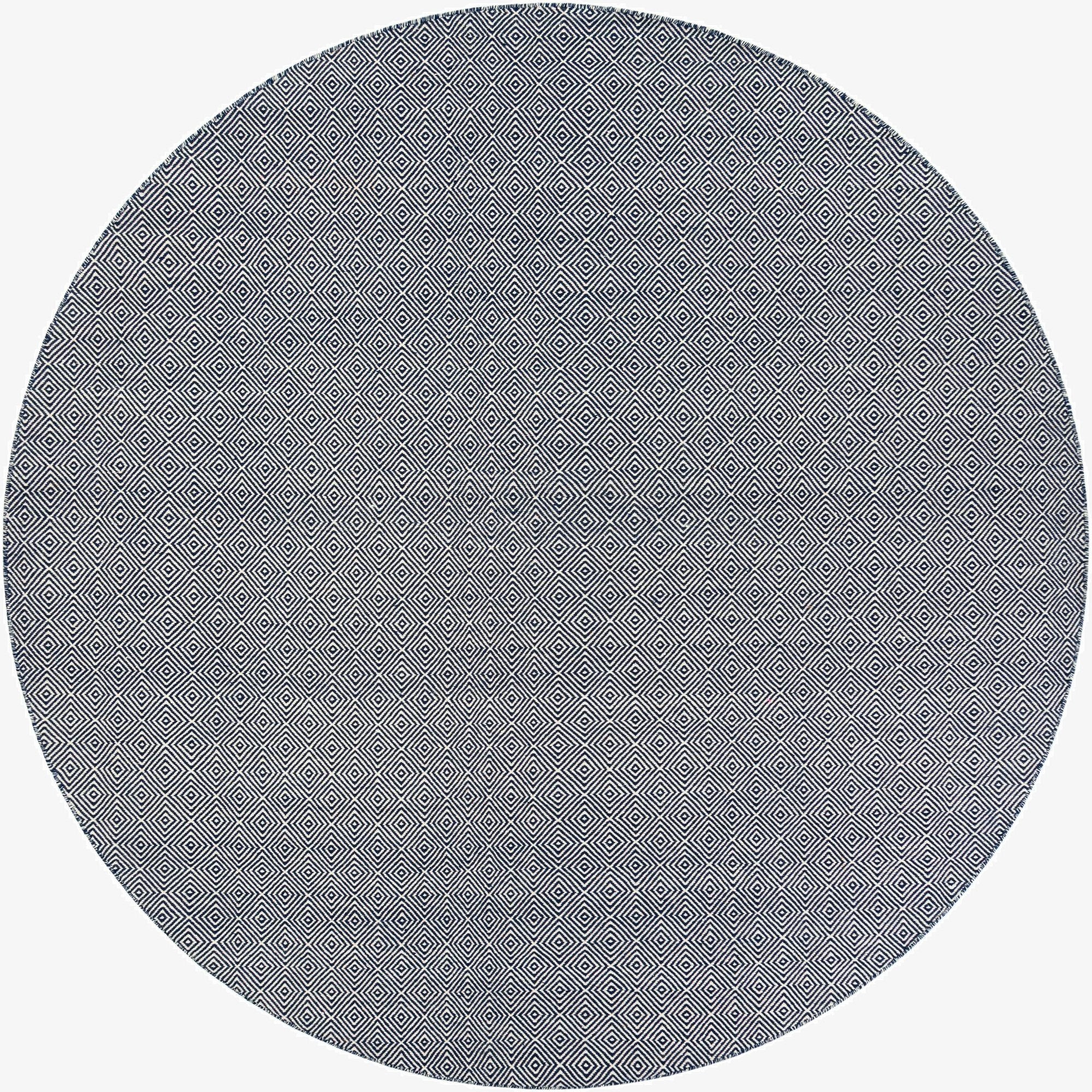  10' x 10'  Hand Woven Geo Trellis Flatweave Round Rug