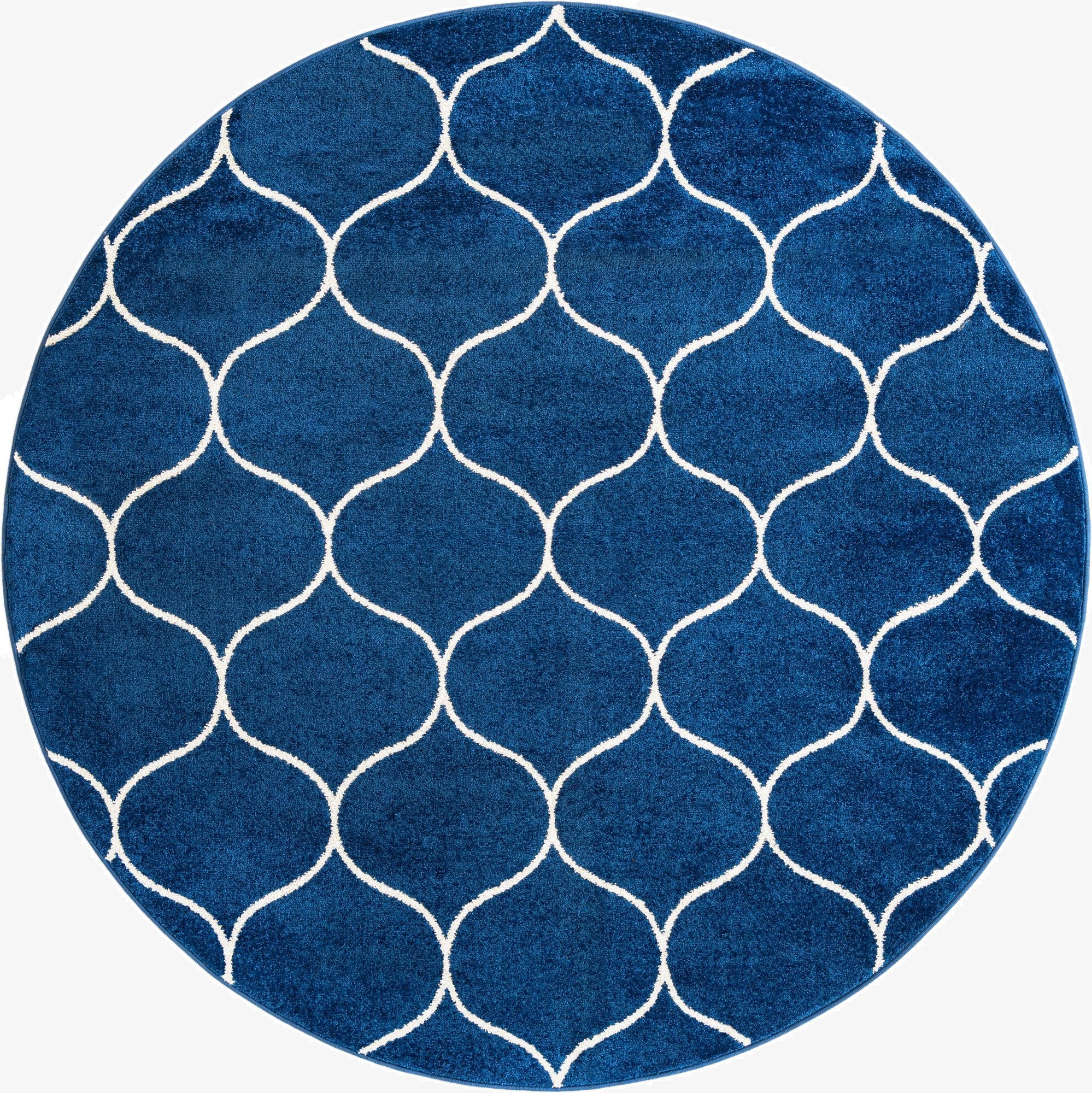  7' x 7' Lattice Frieze Round Rug