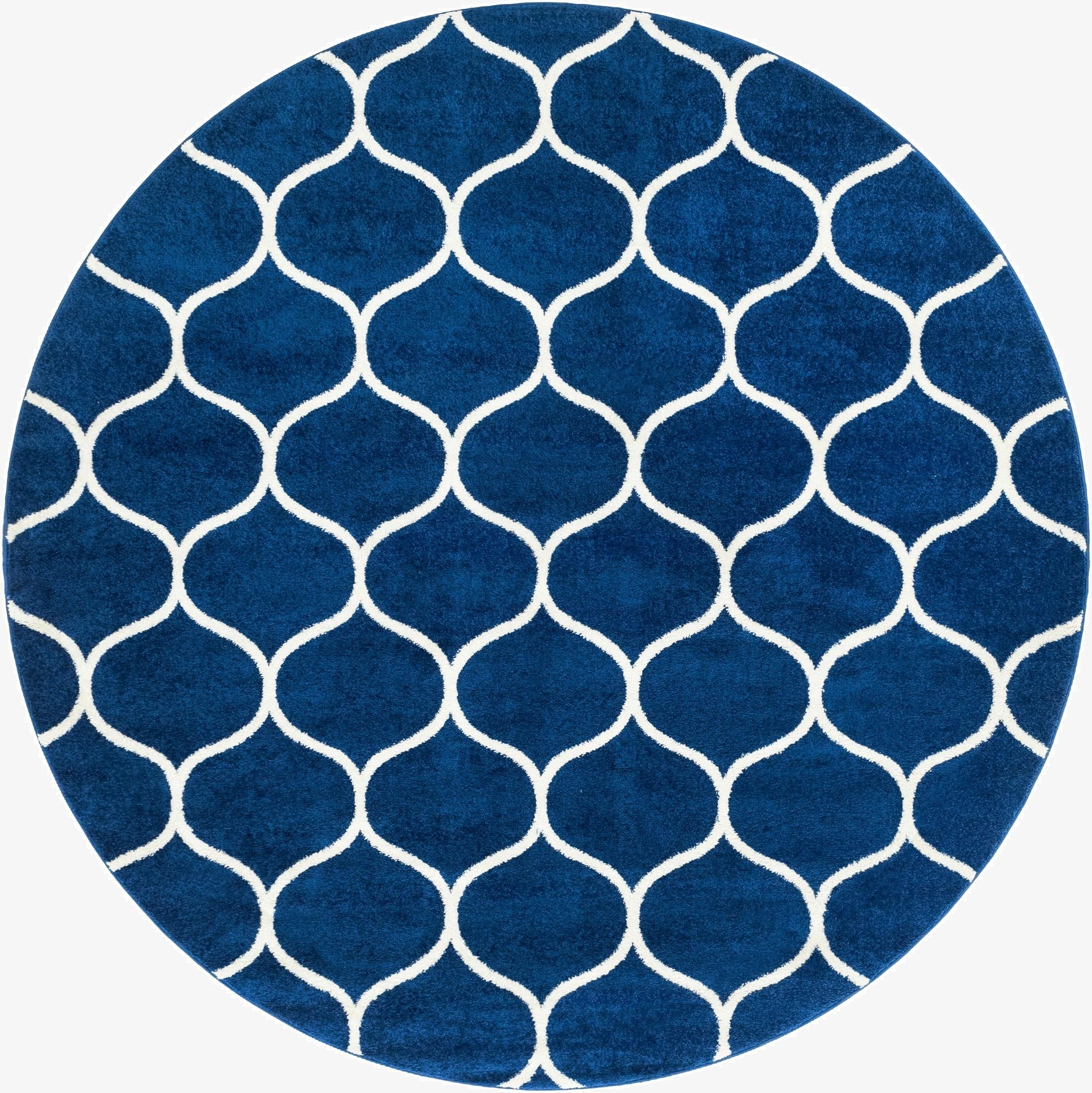  7' 10 x 7' 10 Lattice Frieze Round Rug