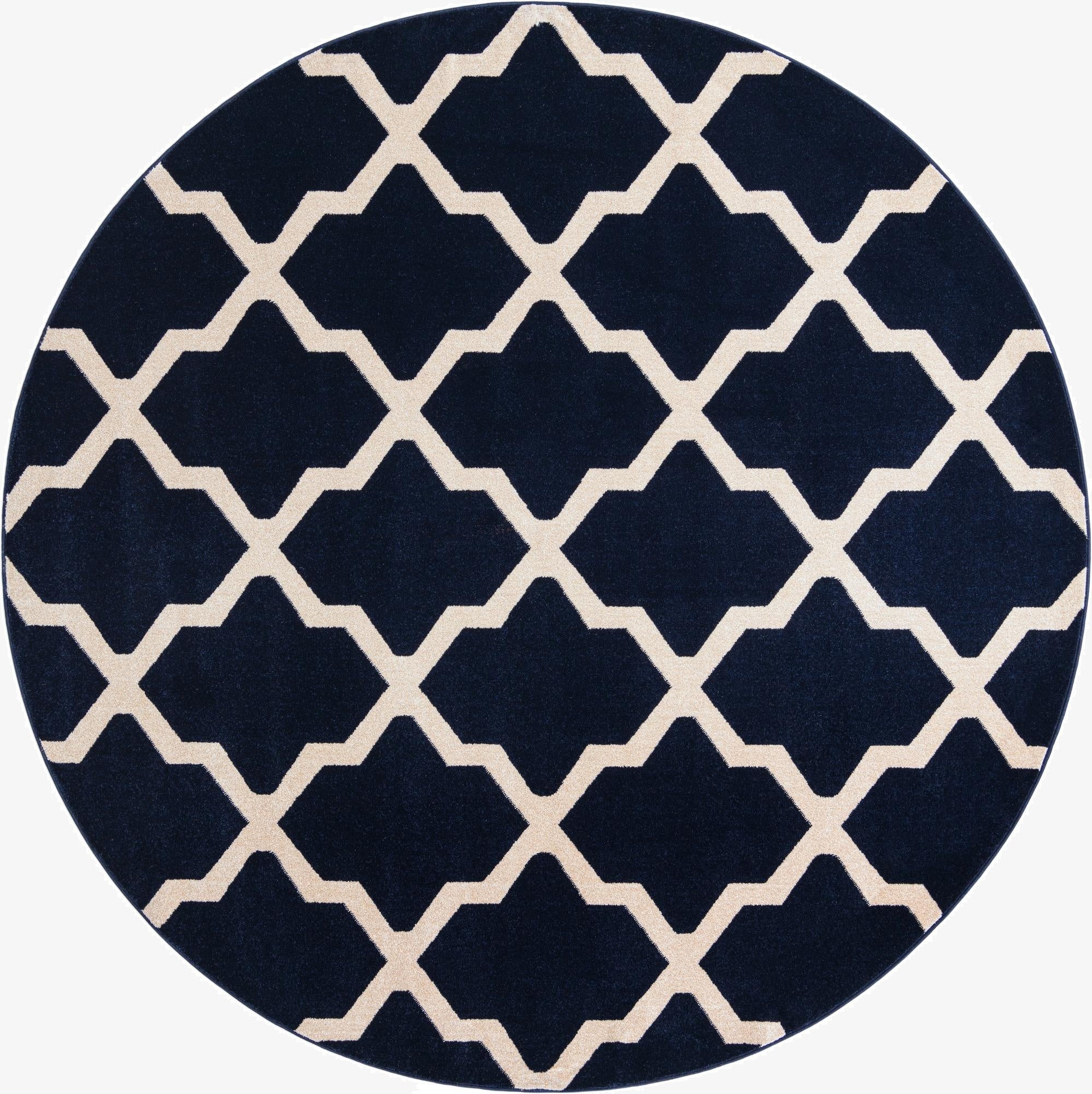  7' 10 x 7' 10 Lattice Round Rug