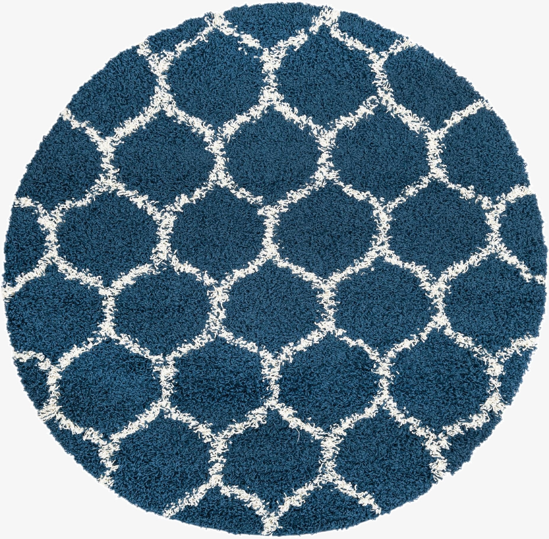  3' 3 x 3' 3 Lattice Shag Round Rug