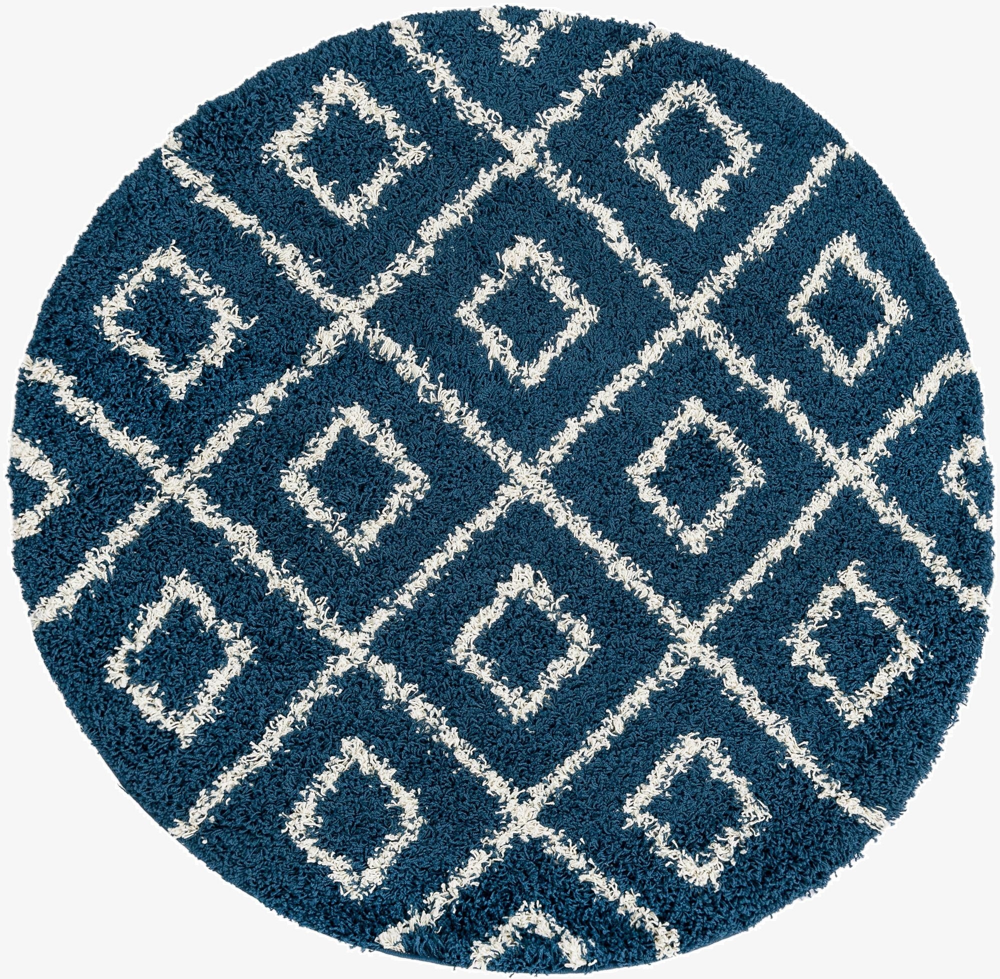  5' 3 x 5' 3 Lattice Shag Round Rug
