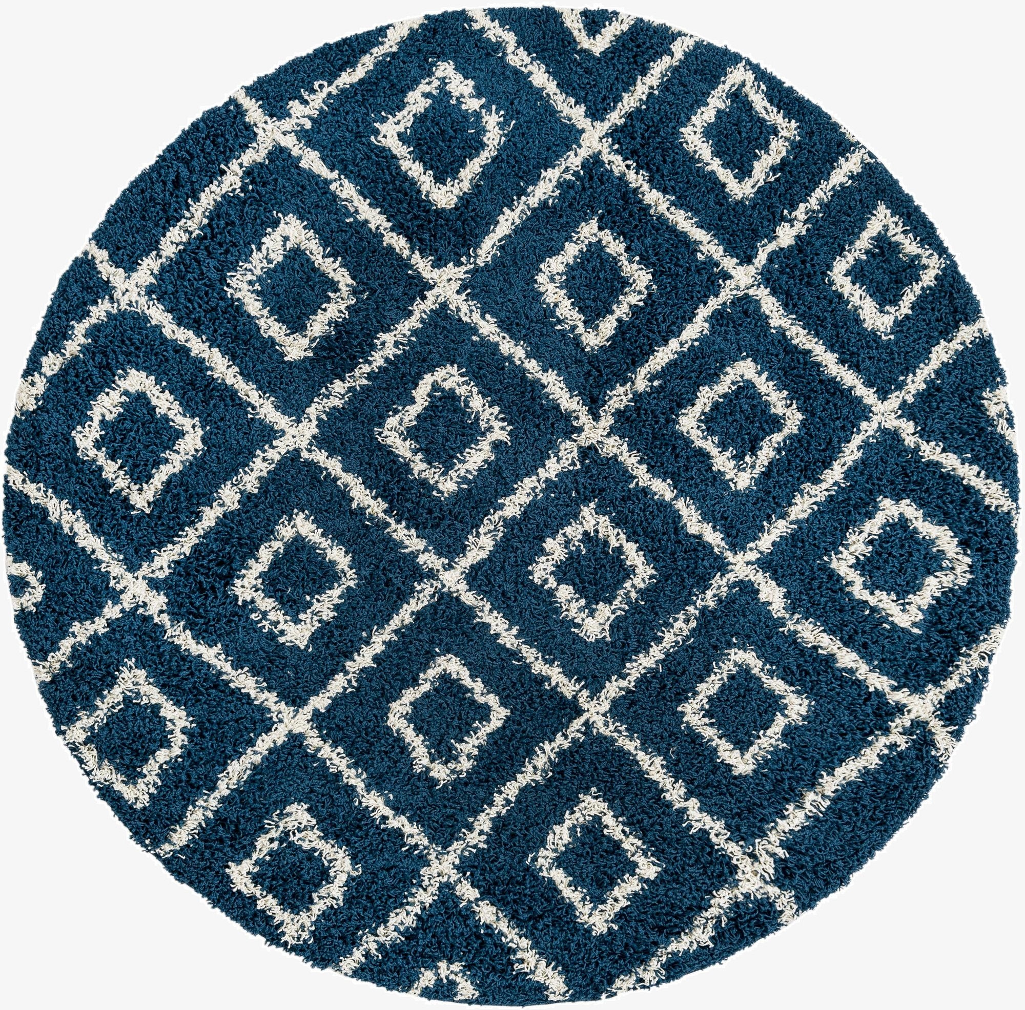  6' x 6' Lattice Shag Round Rug