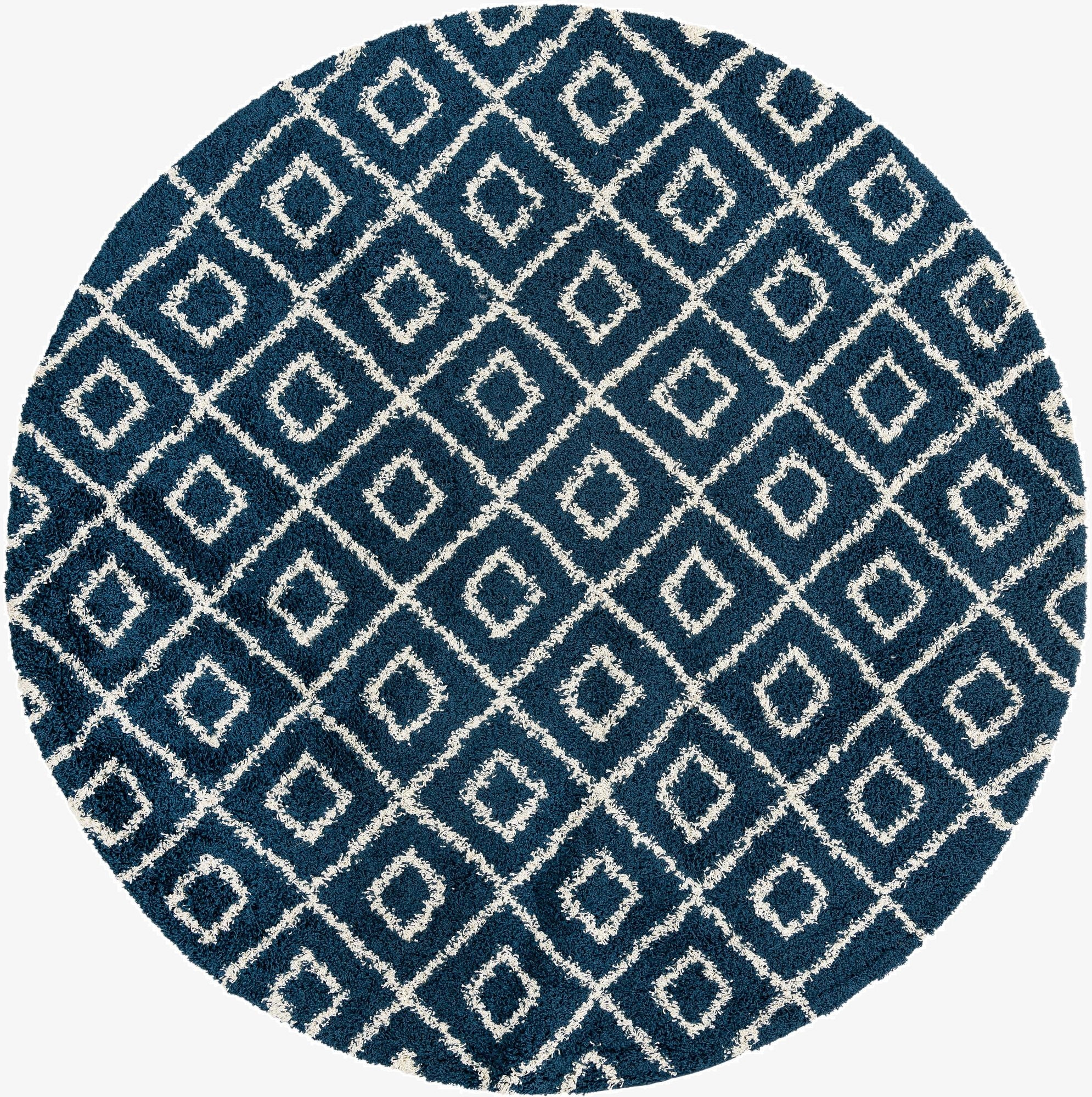  10' x 10' Lattice Shag Round Rug