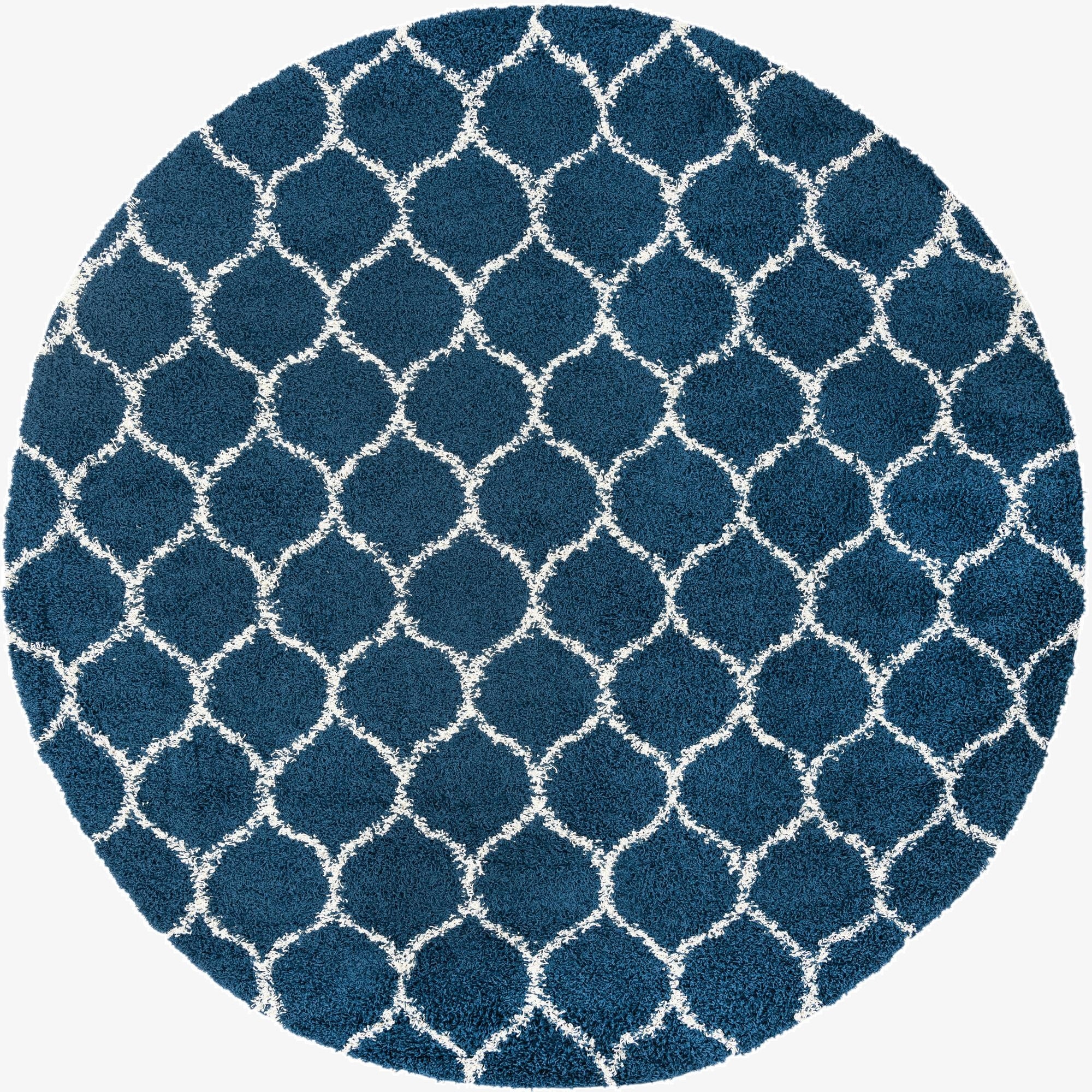  7' 10 x 7' 10 Lattice Shag Round Rug