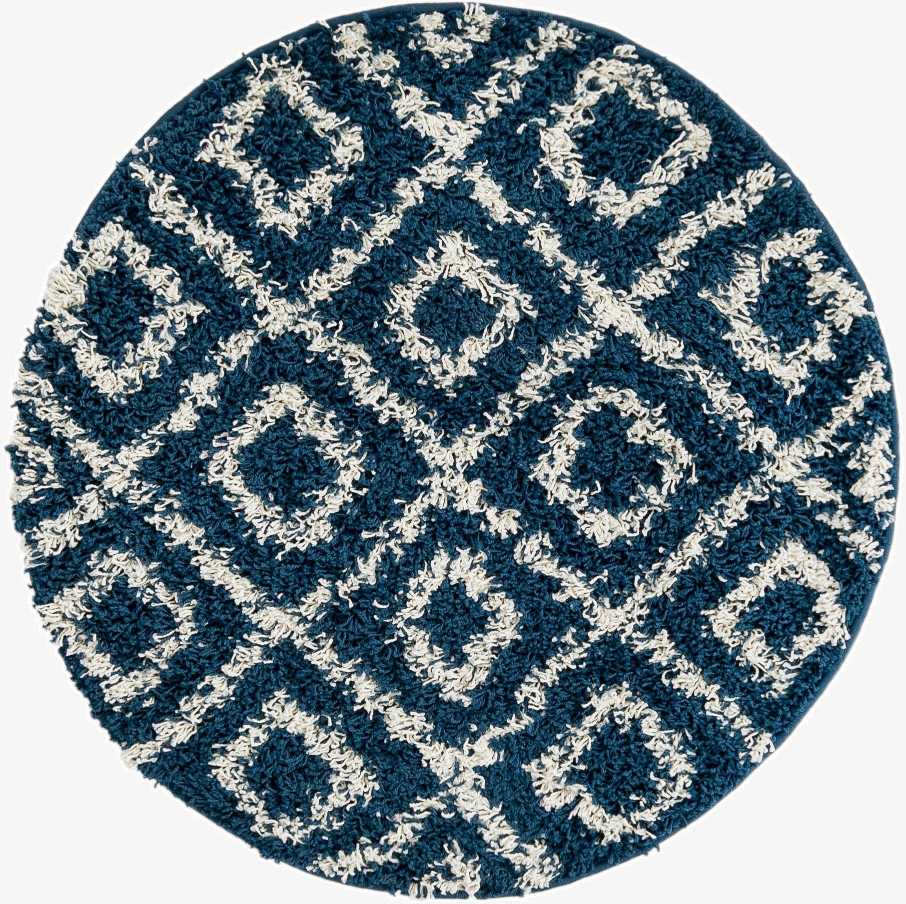  3' 3 x 3' 3 Lattice Shag Round Rug
