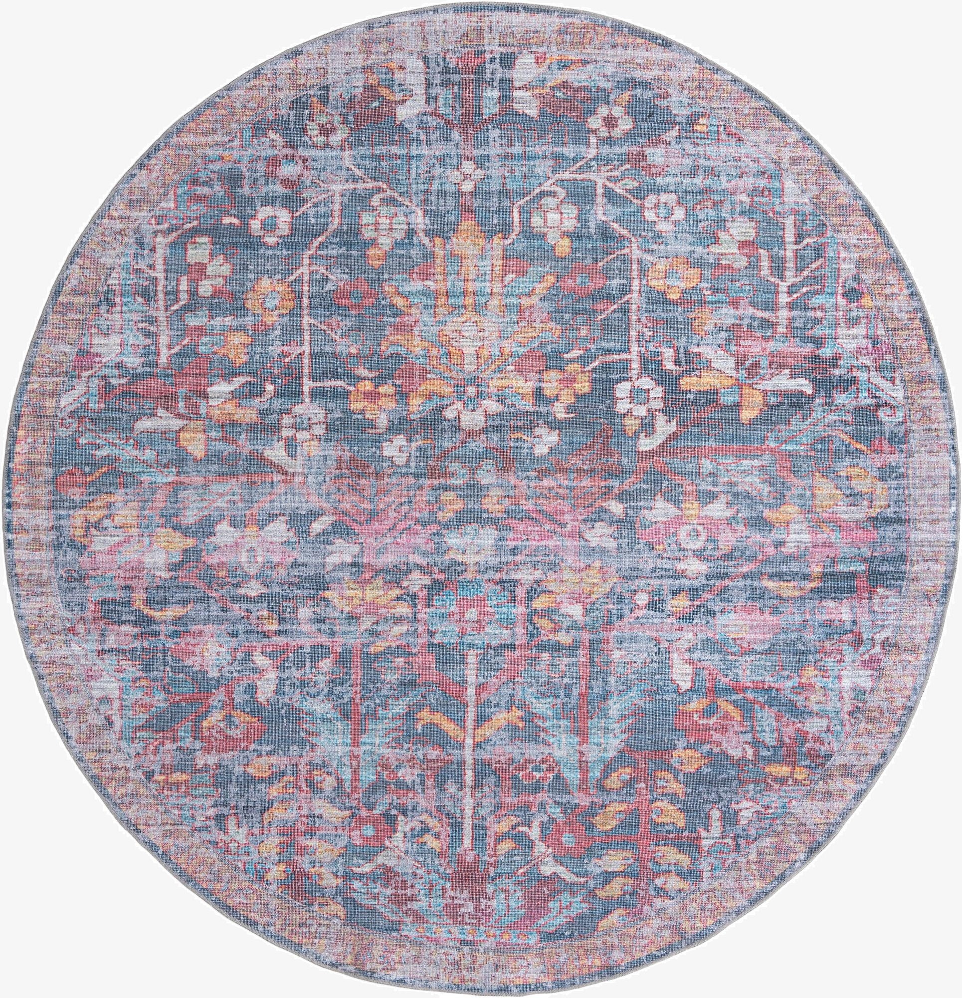  10' 6 x 10' 6  Washable Maahru Round Rug