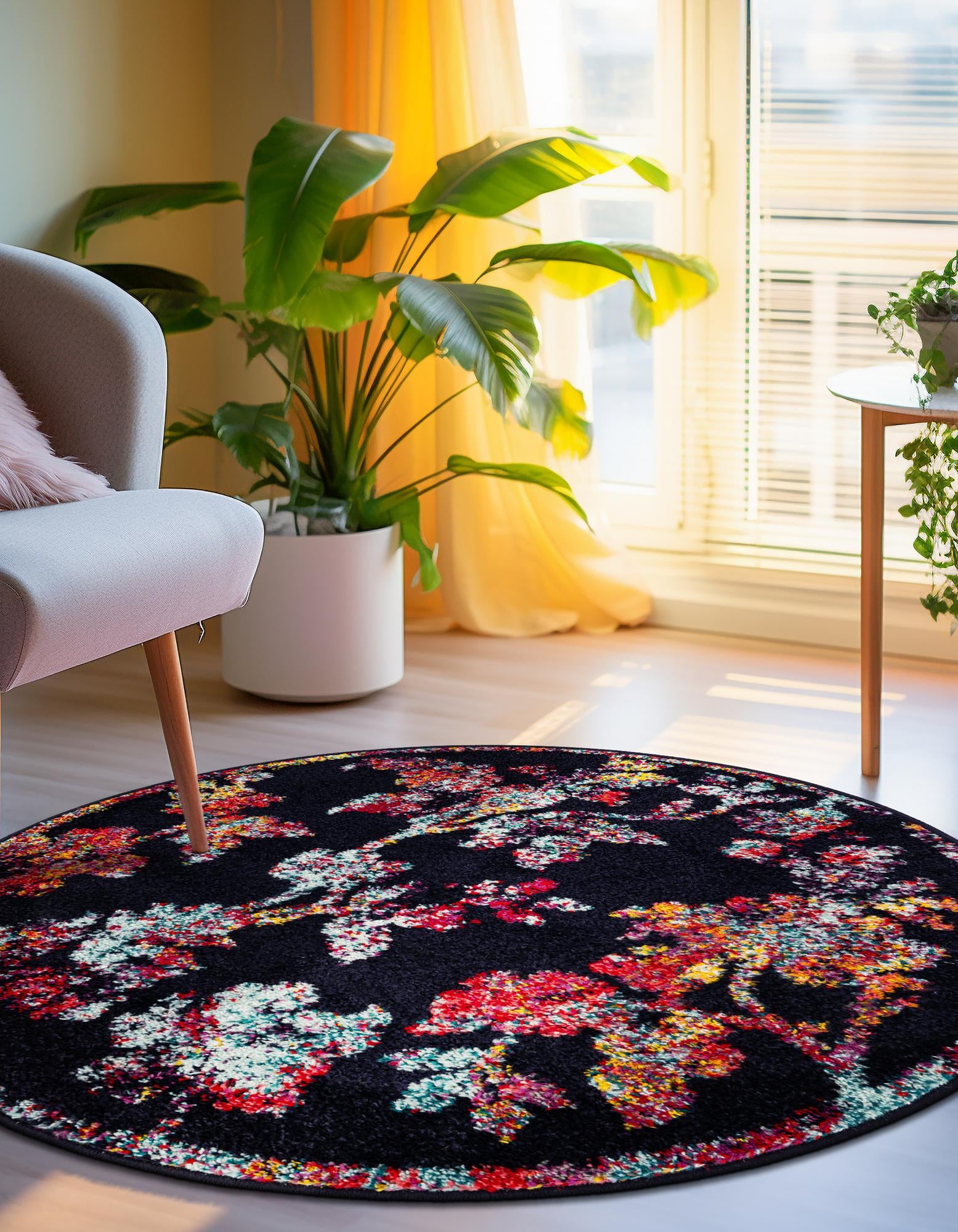 Navy Blue 10' x 10' Madeline Round Rug | Rugs.com