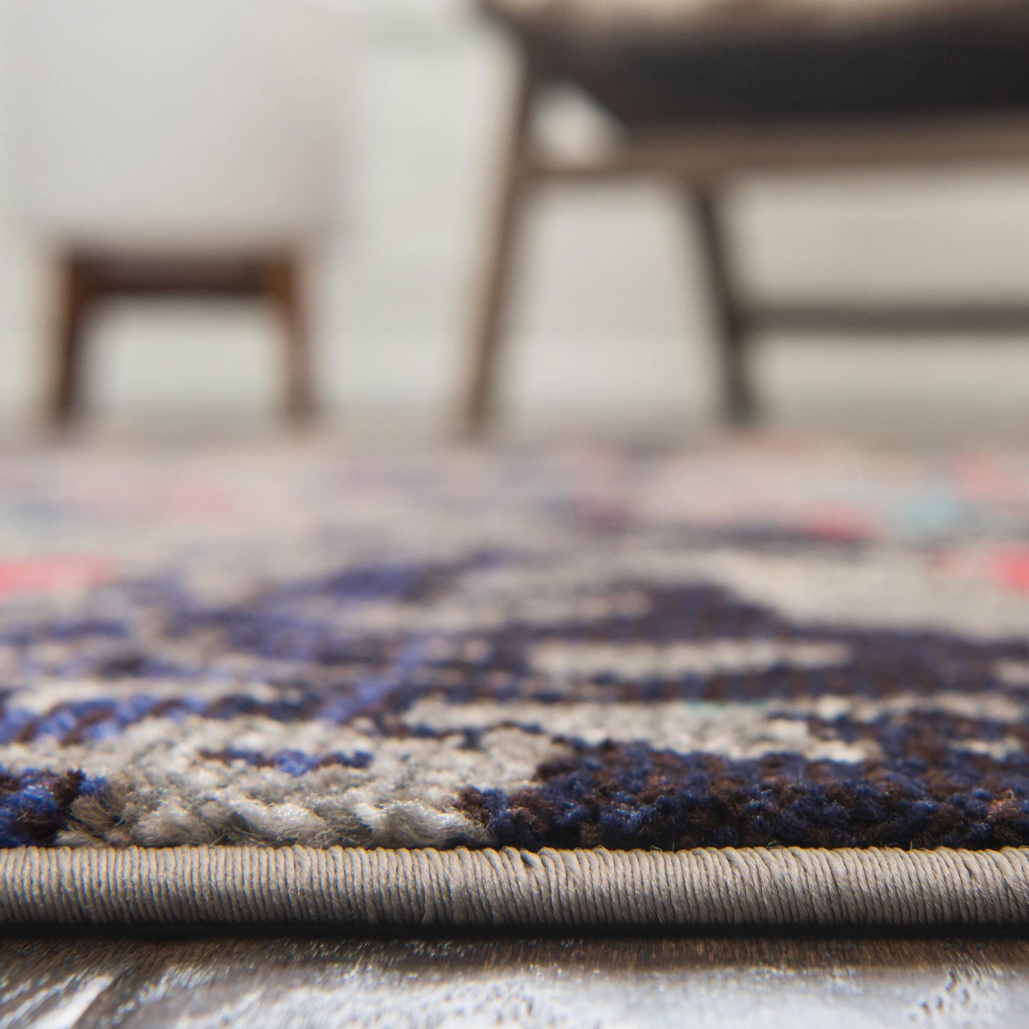 Navy Blue 6' x 6' Mesa Round Rug | Rugs.com