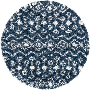  4' x 4' Moroccan Trellis Shag Round Rug