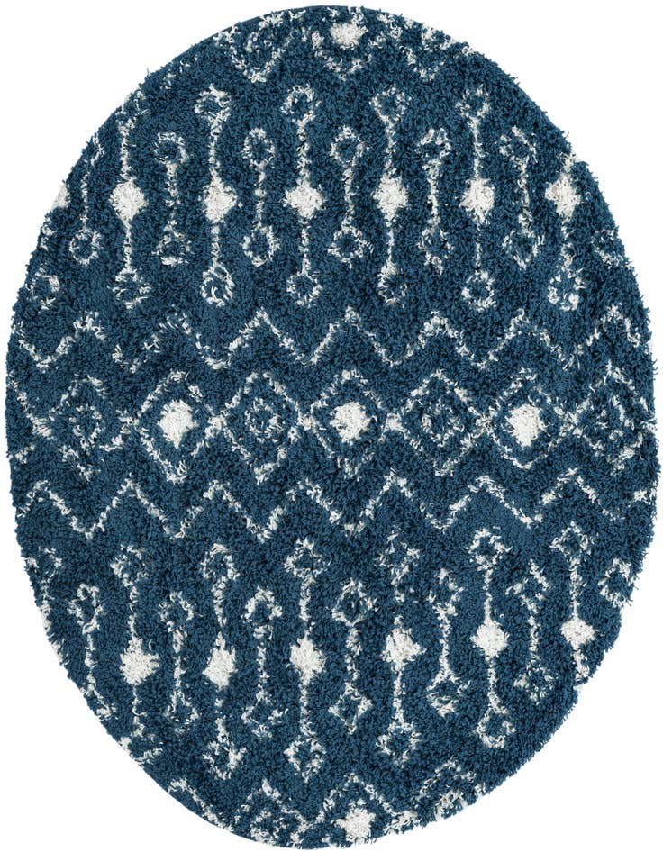 Detail image of  5' 3 x 5' 3 Moroccan Trellis Shag Round Rug