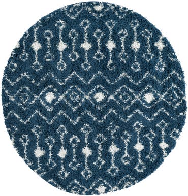  5' 3 x 5' 3 Moroccan Trellis Shag Round Rug