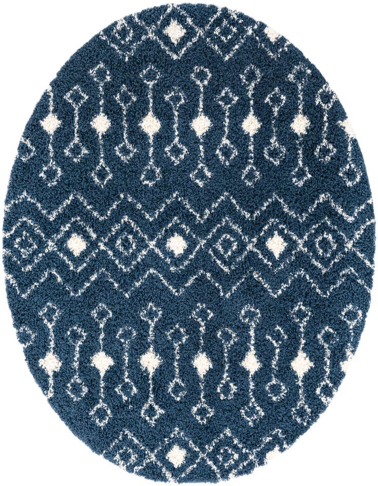Detail image of  7' x 7' Moroccan Trellis Shag Round Rug