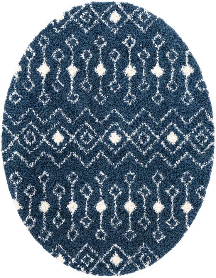 Detail image of  7' 10 x 7' 10 Moroccan Trellis Shag Round Rug