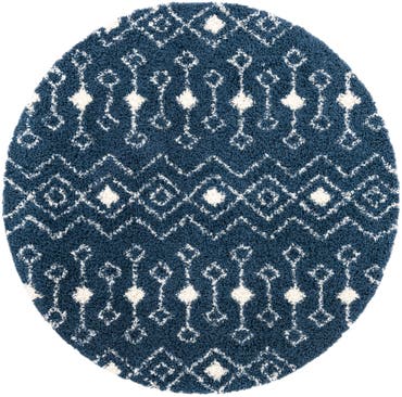  7' 10 x 7' 10 Moroccan Trellis Shag Round Rug