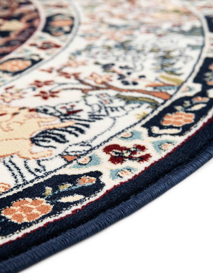 Detail image of  5' 3 x 5' 3 Nain Design Round Rug