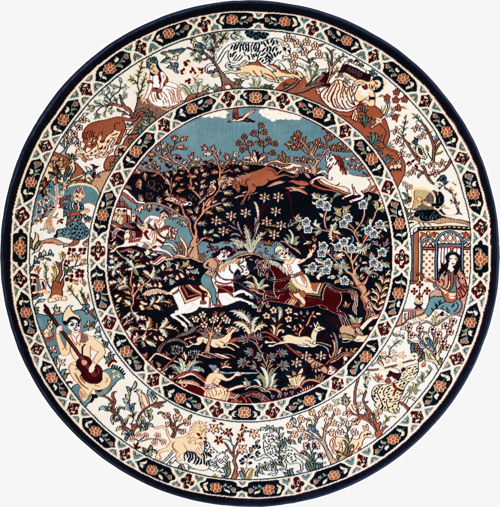  5' 3 x 5' 3 Nain Design Round Rug