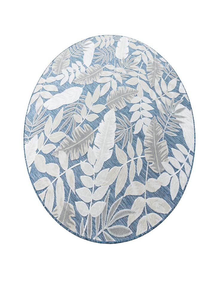 Detail image of  8' 2 x 8' 2  Washable Botanical Indoor / Outdoor Round Rug