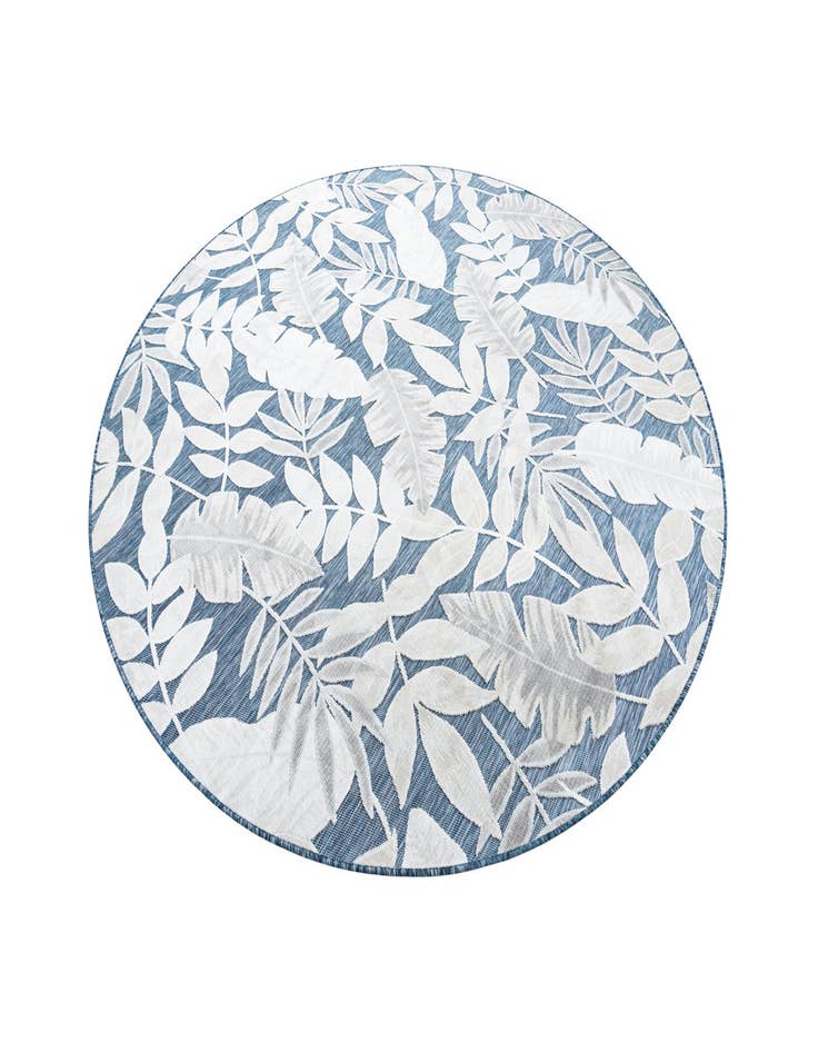 Detail image of  8' 2 x 8' 2  Washable Botanical Indoor / Outdoor Round Rug