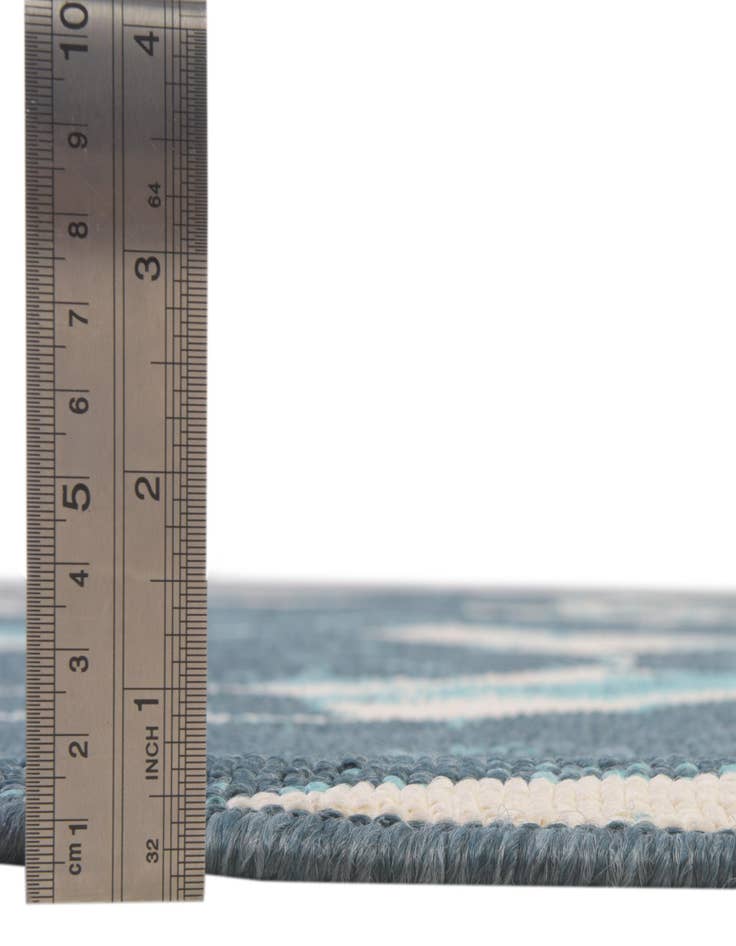 Detail image of  4' x 4'  Washable Coastal Indoor / Outdoor Round Rug