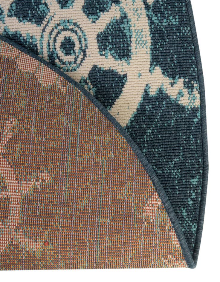 Detail image of  4' x 4'  Washable Coastal Indoor / Outdoor Round Rug