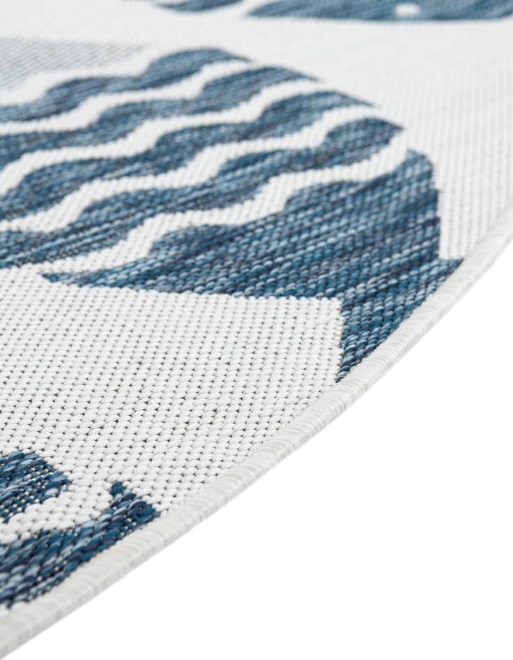 Detail image of  12' x 12'  Washable Coastal Indoor / Outdoor Round Rug