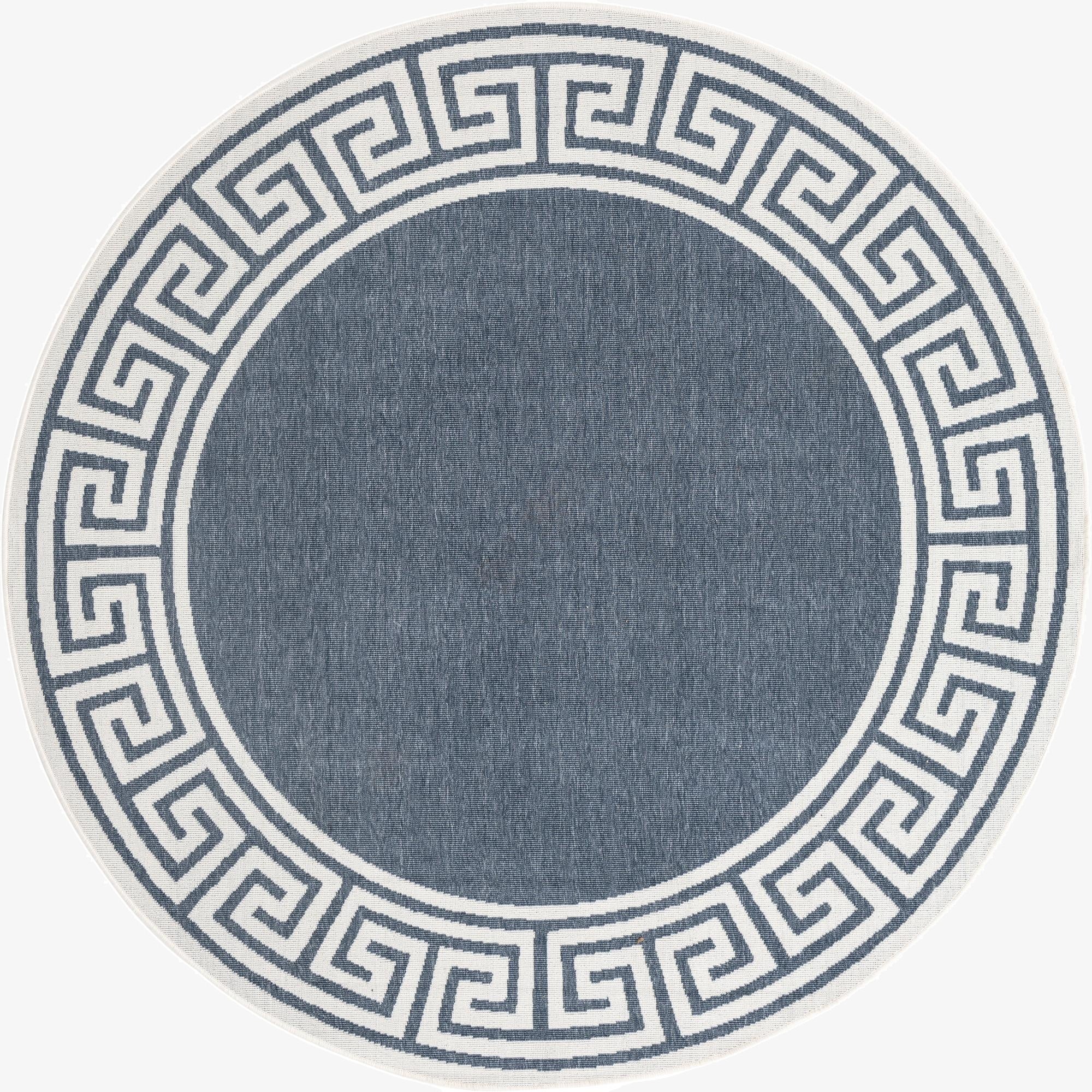 Primary image  7' x 7'  Washable Coastal Indoor / Outdoor Round Rug