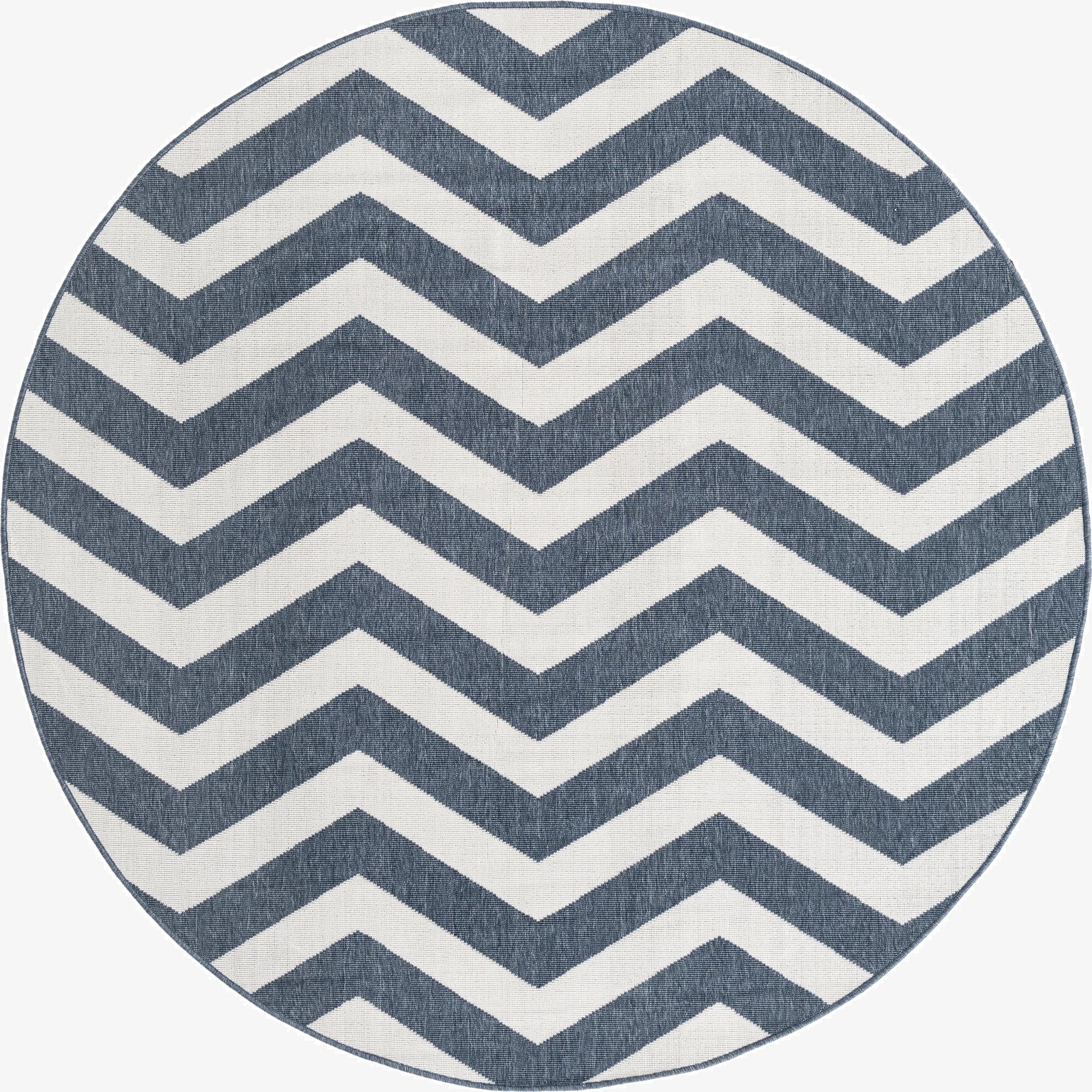  7' x 7'  Washable Coastal Indoor / Outdoor Round Rug