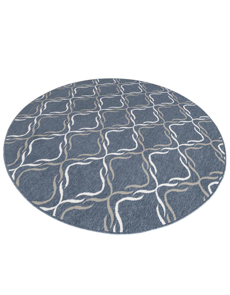 Detail image of  7' x 7'  Washable Lattice Indoor / Outdoor Round Rug