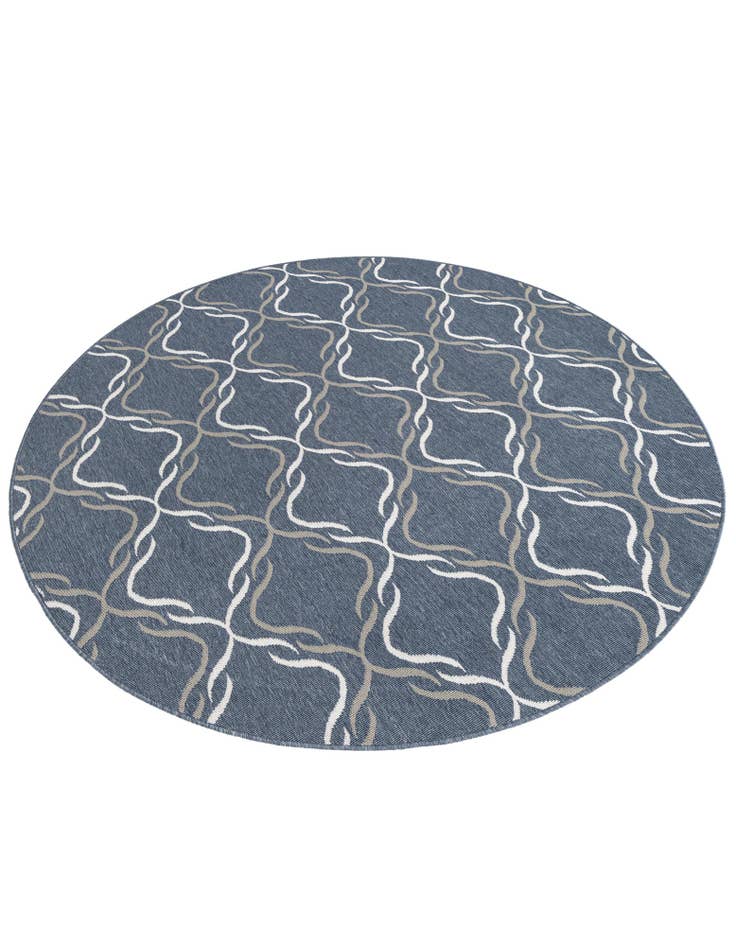 Detail image of  7' x 7'  Washable Lattice Indoor / Outdoor Round Rug