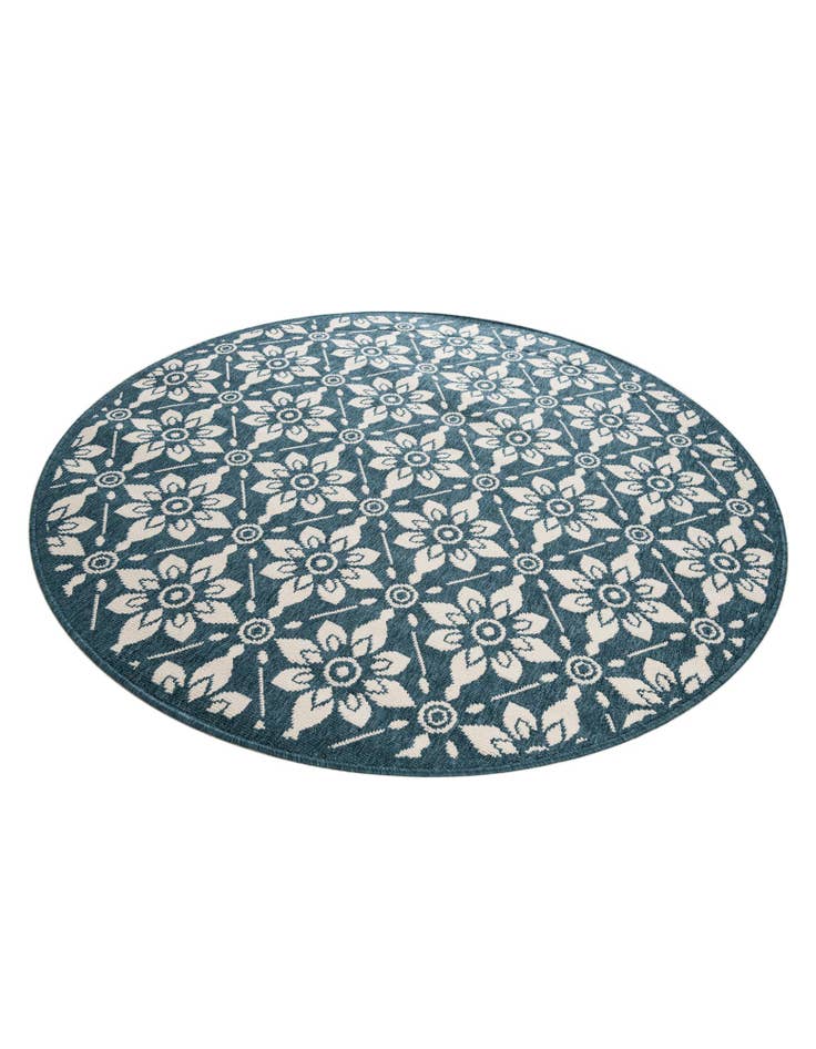 Detail image of  5' x 5'  Washable Lattice Indoor / Outdoor Round Rug