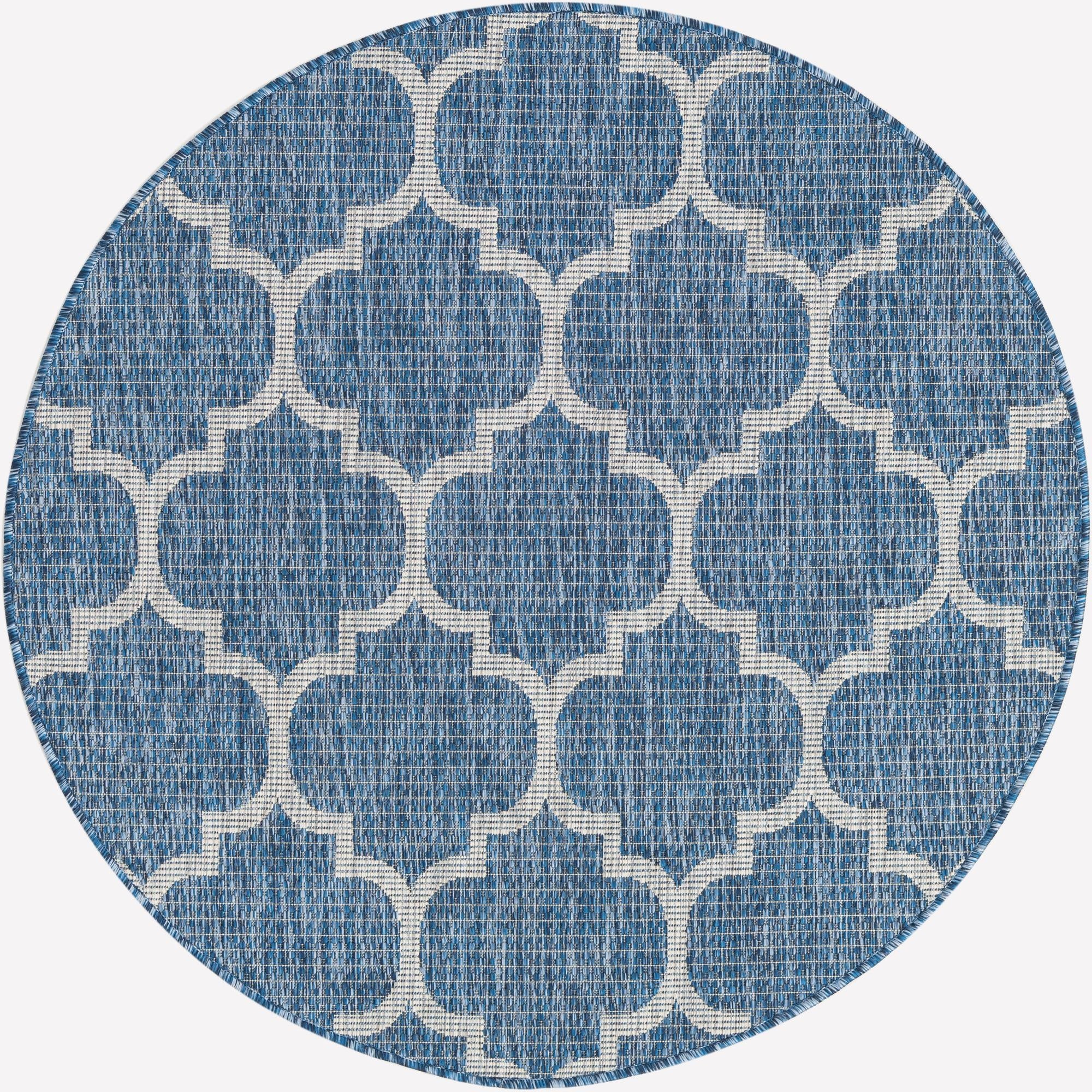 Primary image  4' x 4'  Washable Lattice Indoor / Outdoor Round Rug