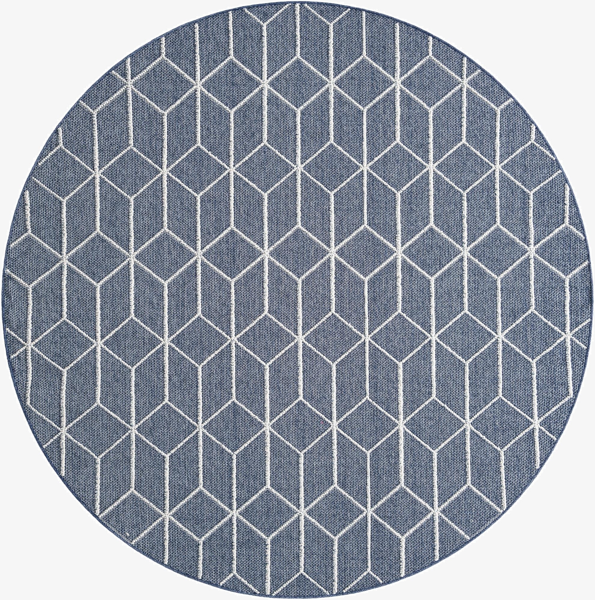  7' 10 x 7' 10  Washable Lattice Indoor / Outdoor Round Rug