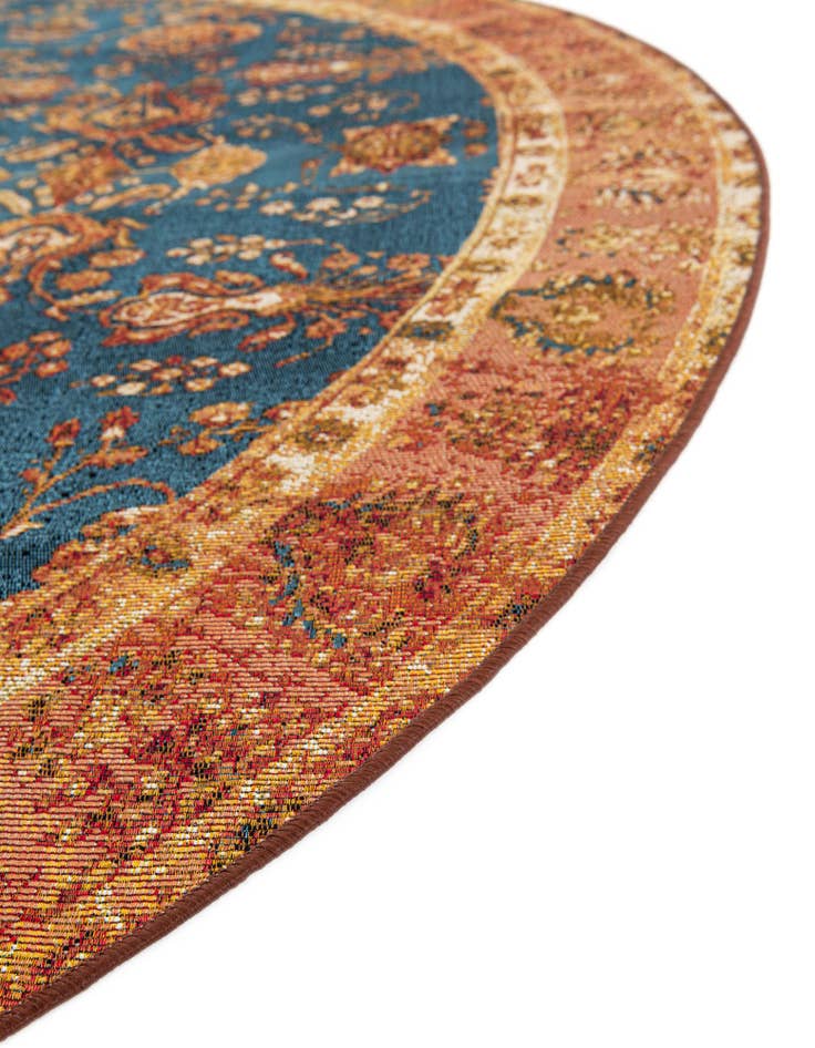 Detail image of  6' x 6'  Washable Traditional Indoor / Outdoor Round Rug